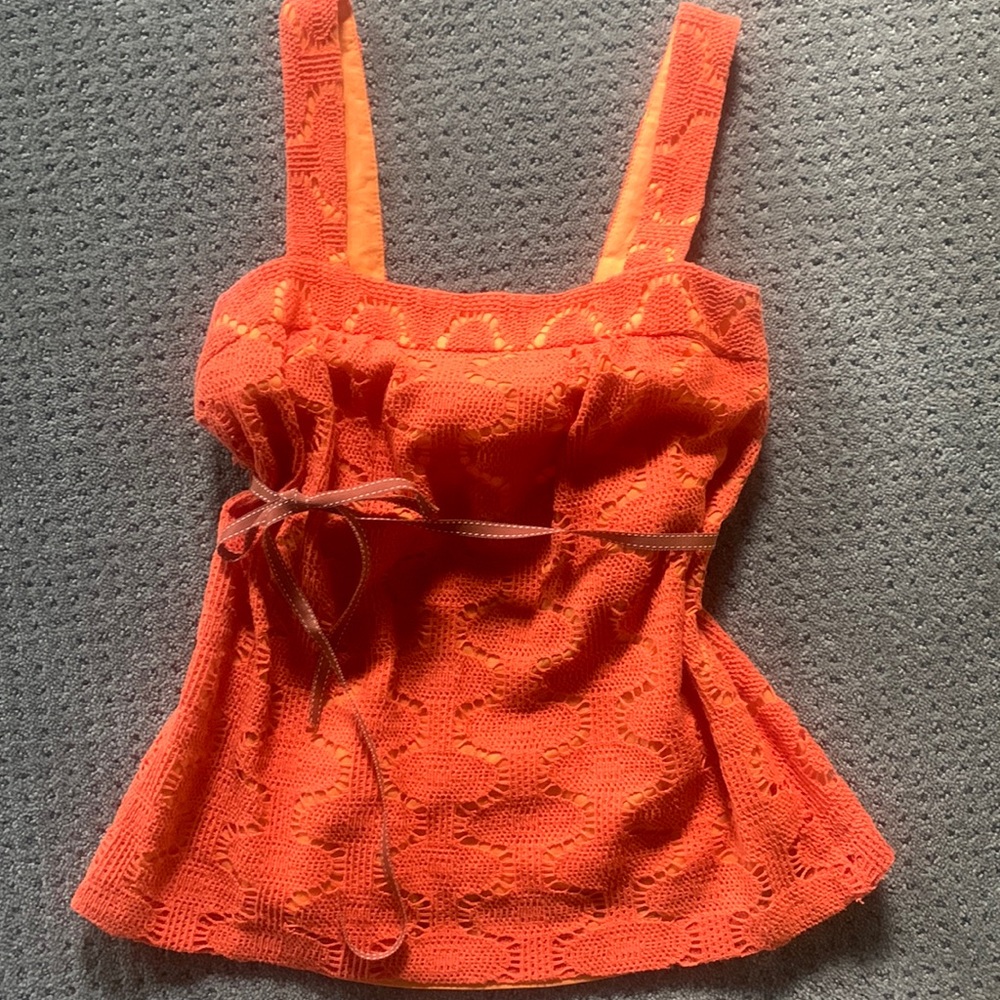 Adorable crocheted Trina Turk top. Perfect for summer days and nights!